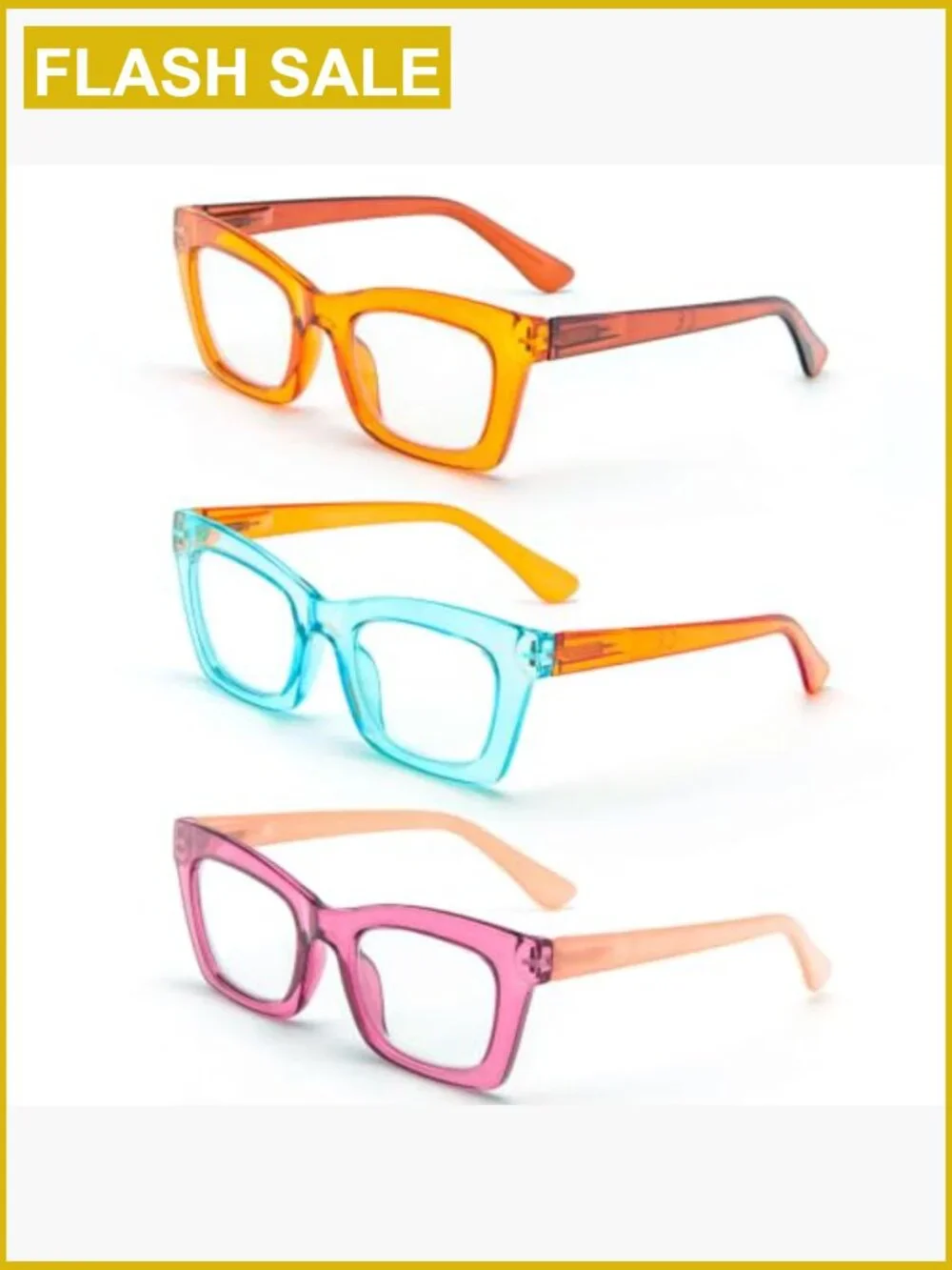 Oversized Square Blue Light Blocking Reading Glasses Women